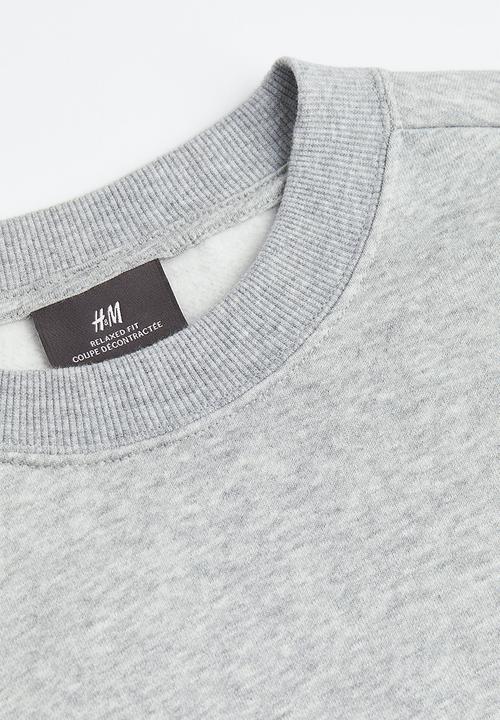 H&M - Relaxed fit printed sweatshirt - light grey marl/perception
