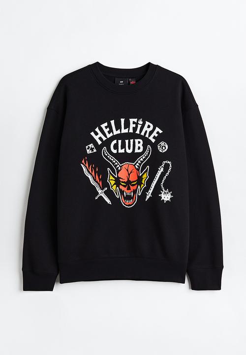 H&M - Relaxed fit sweatshirt - black/stranger things