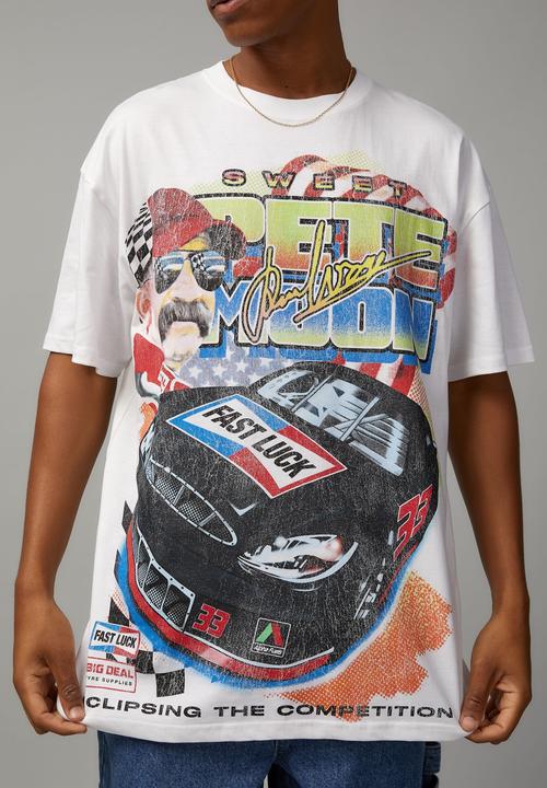 Factorie - Oversized moto T-shirt - white/sweet pete moon