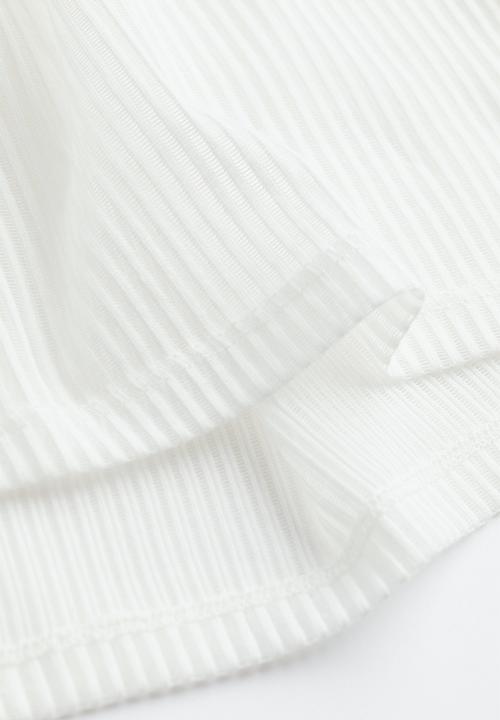 H&M - Sheer ribbed top - white