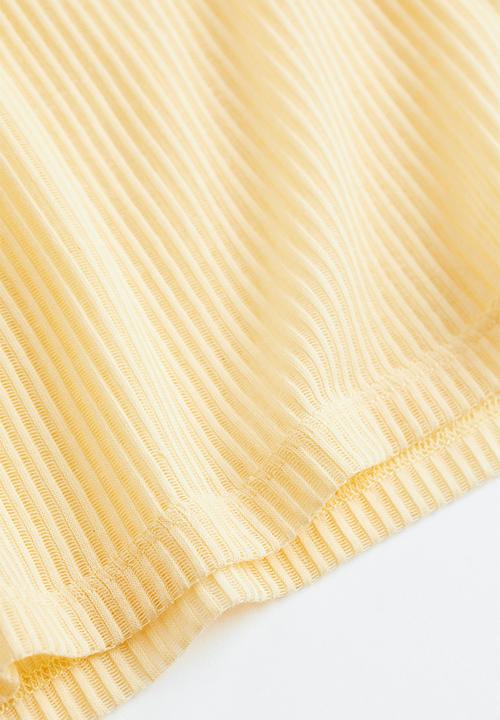 H&M - Sheer ribbed top - light yellow