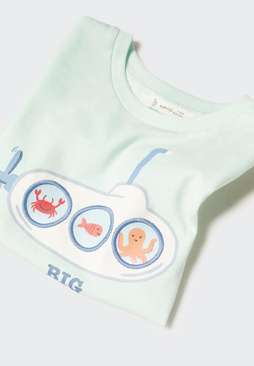 MANGO - T-shirt window - aqua