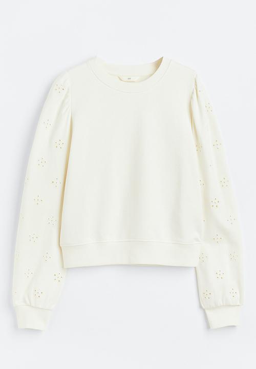H&M - Broderie anglaise sweatshirt - cream