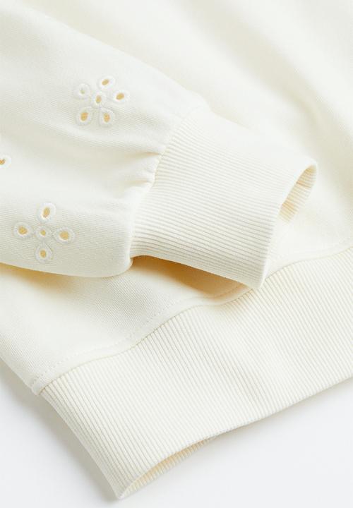 H&M - Broderie anglaise sweatshirt - cream