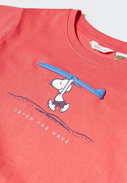 MANGO - T-shirt pywave - coral