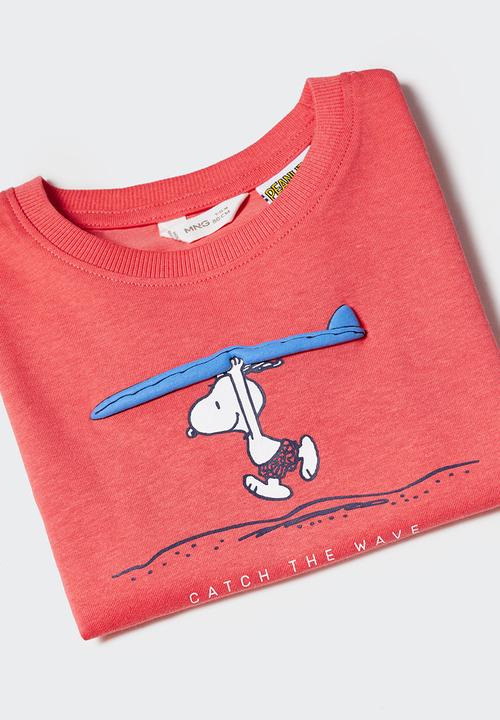 MANGO - T-shirt pywave - coral