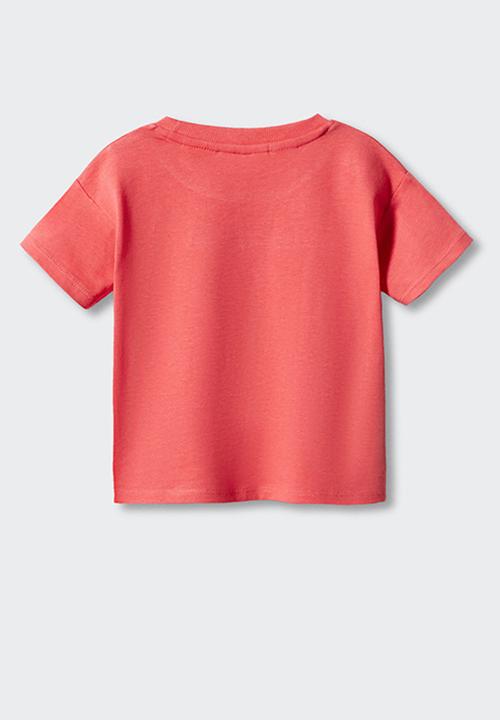 MANGO - T-shirt pywave - coral