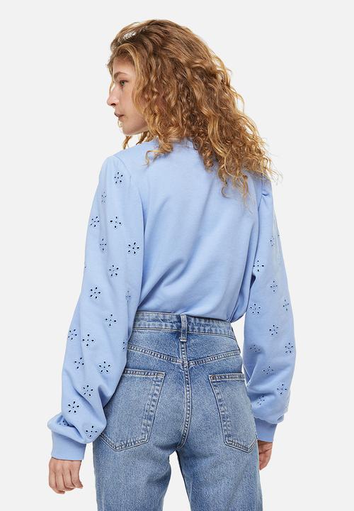 H&M - Broderie anglaise sweatshirt - light blue