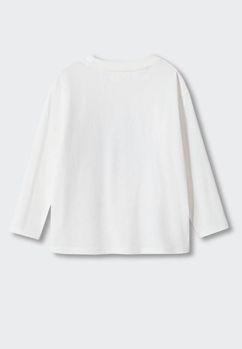 MANGO - T-shirt mpocket - off white