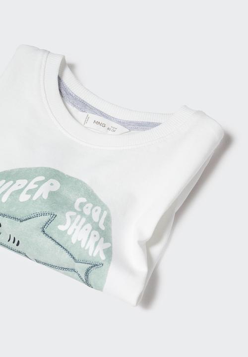 MANGO - T-shirt tibu - off white