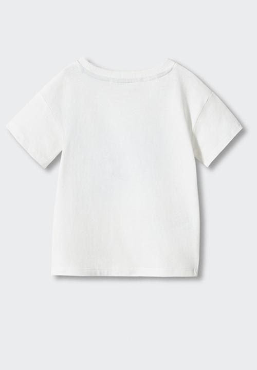 MANGO - T-shirt tibu - off white