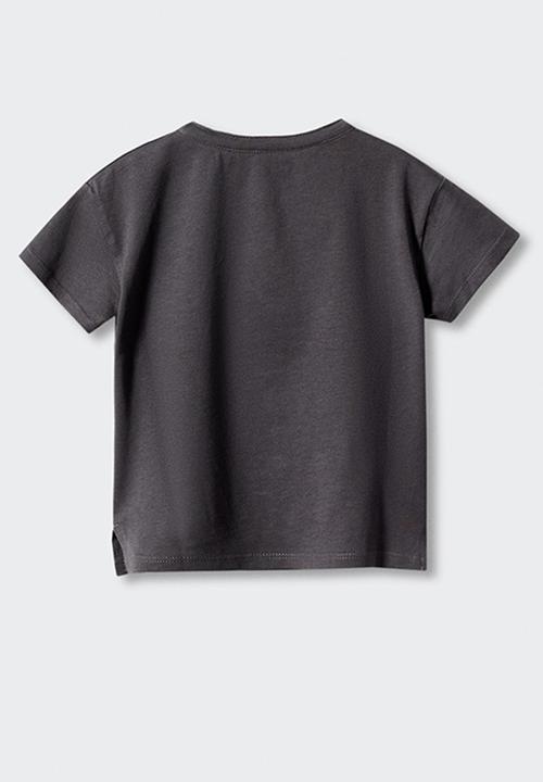 MANGO - T-shirt panib4 - antracita