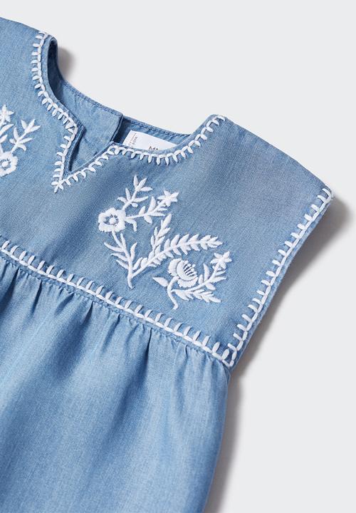MANGO - Blouse alba - tejano claro