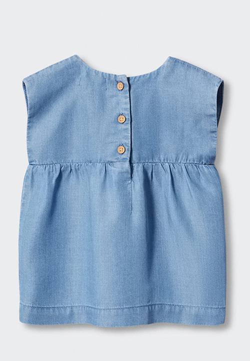 MANGO - Blouse alba - tejano claro