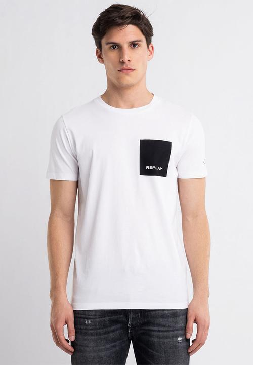 Replay - Backprint biker tee - white