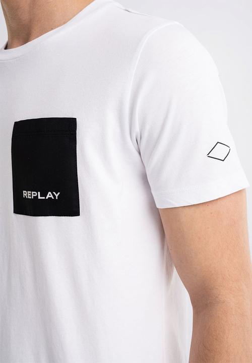 Replay - Backprint biker tee - white