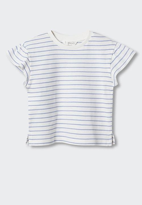 MANGO - T-shirt mia - white & blue
