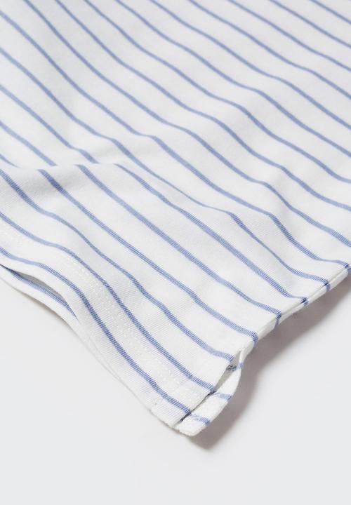 MANGO - T-shirt mia - white & blue