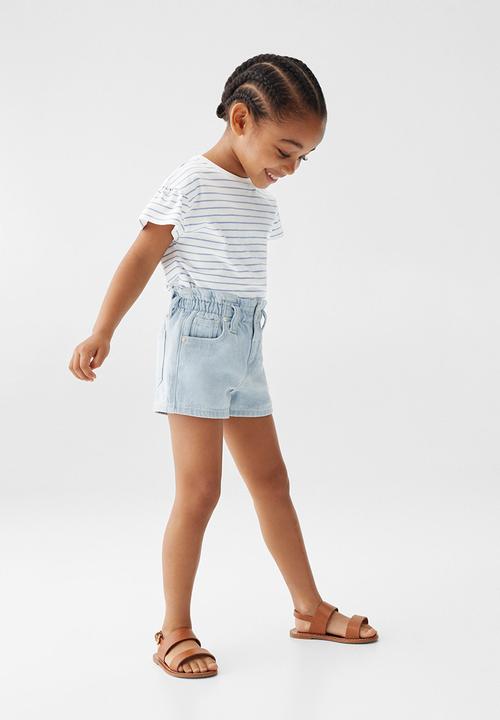 MANGO - T-shirt mia - white & blue