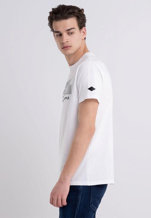 Replay - Slogan print tee - white