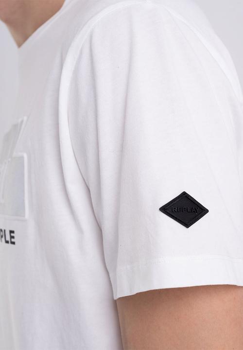 Replay - Slogan print tee - white