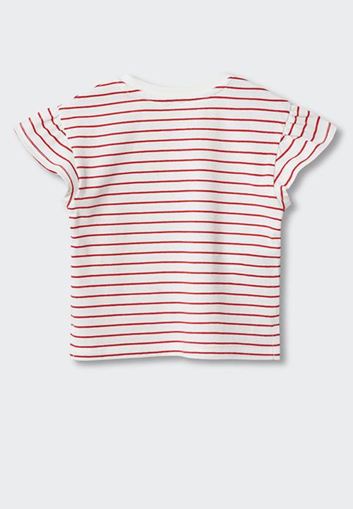 MANGO - T-shirt mia - white & red