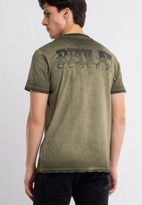 Replay - Skull tee - olive