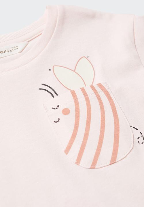 MANGO - T-shirt maya - rosa pastel