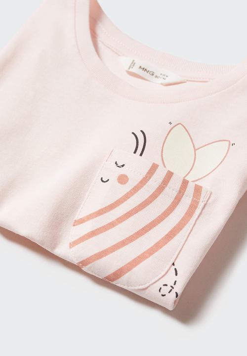 MANGO - T-shirt maya - rosa pastel