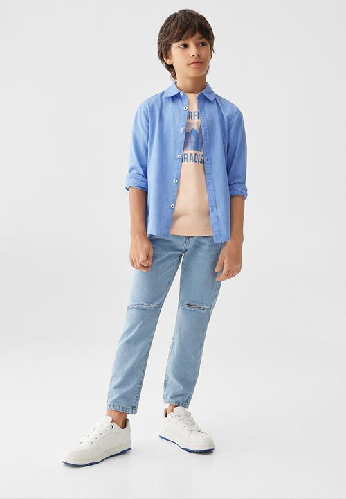 MANGO - Shirt blas - bright blue