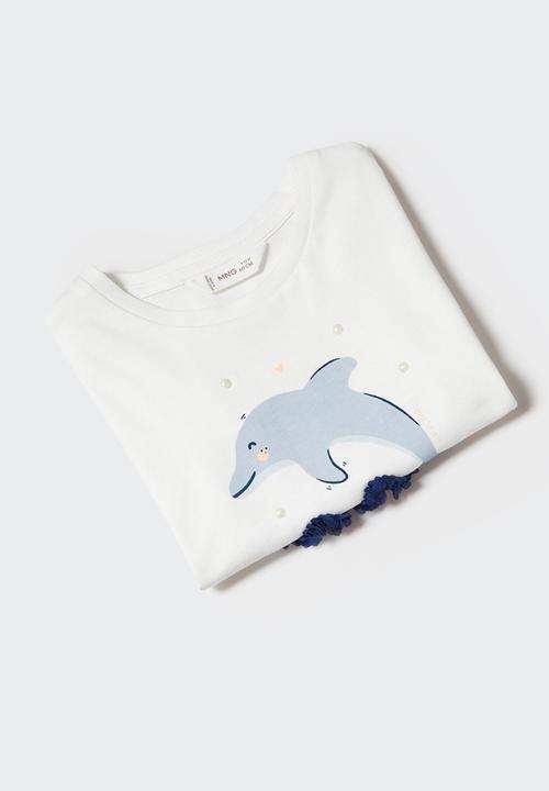 MANGO - T-shirt delfin - off white