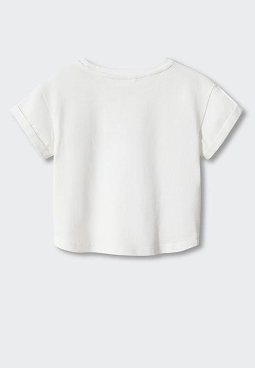 MANGO - T-shirt delfin - off white