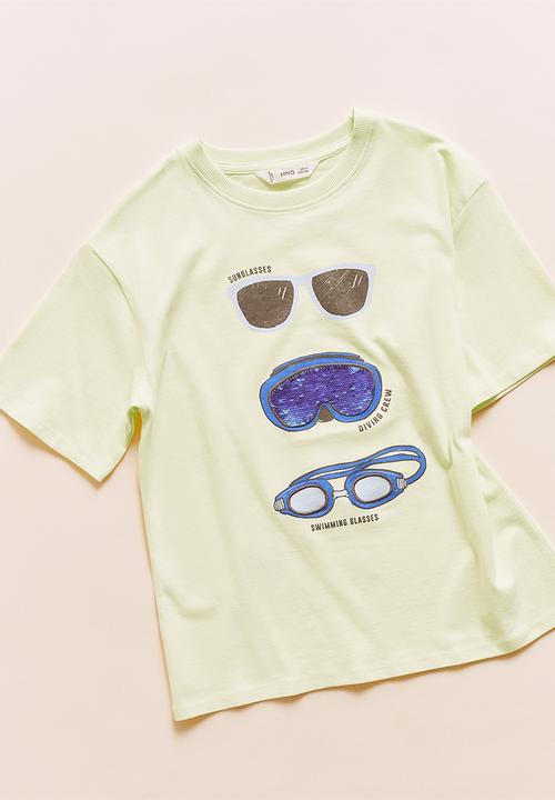 MANGO - T-shirt glasses - lime
