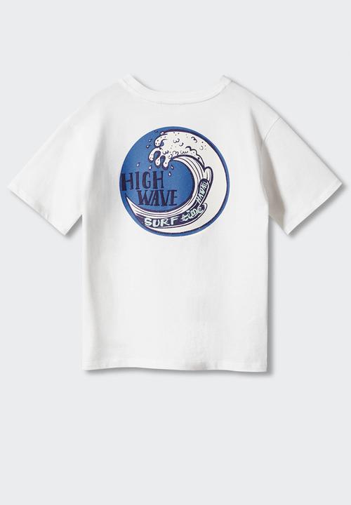MANGO - T-shirt high - off white
