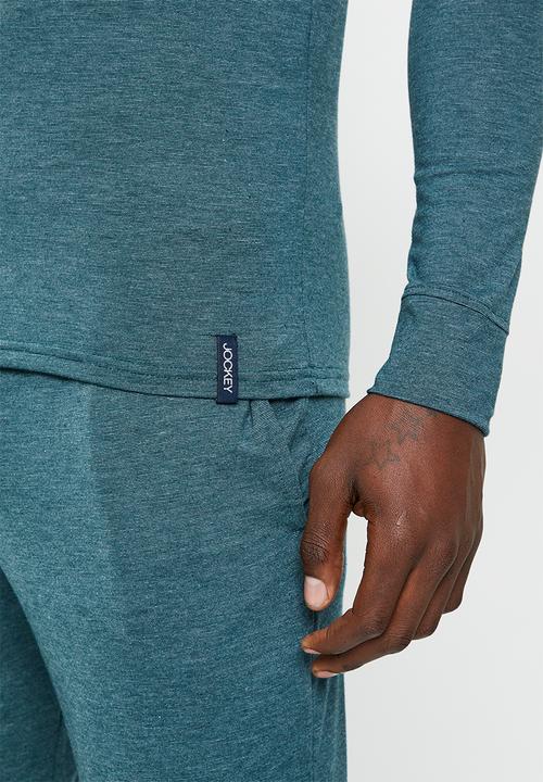 Jockey - Sleepwear luxury bliss thermal v-neck long sleeve top - oceanic