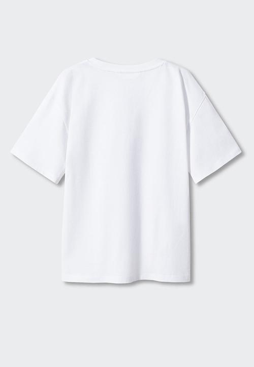 MANGO - T-shirt tabla - off white