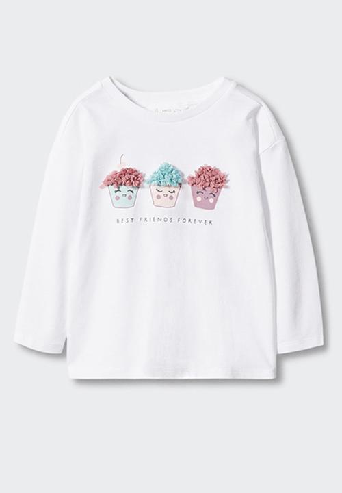 MANGO - T-shirt cupcake - off white