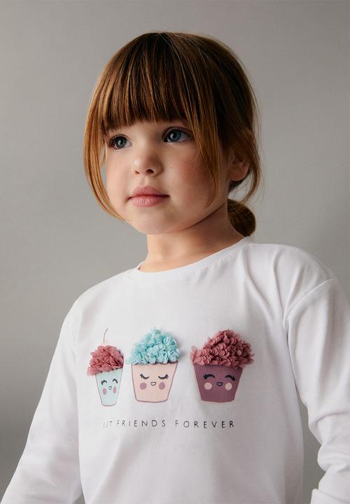 MANGO - T-shirt cupcake - off white