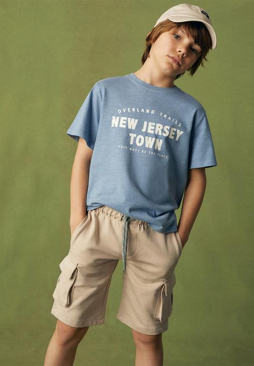 MANGO - T-shirt states - blue