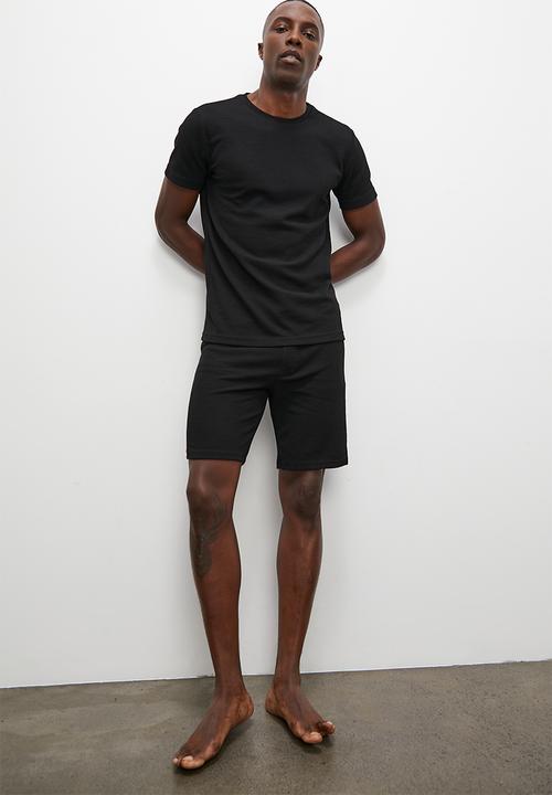 Superbalist - Waffle knit lounge short - black