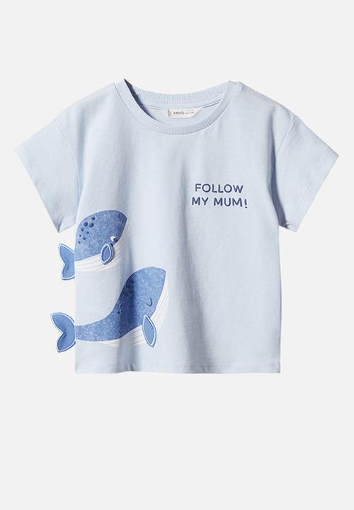 MANGO - T-shirt mum - celeste
