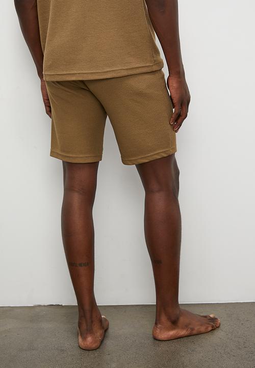 Superbalist - Waffle knit lounge short - caramel