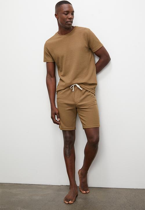 Superbalist - Waffle knit lounge short - caramel