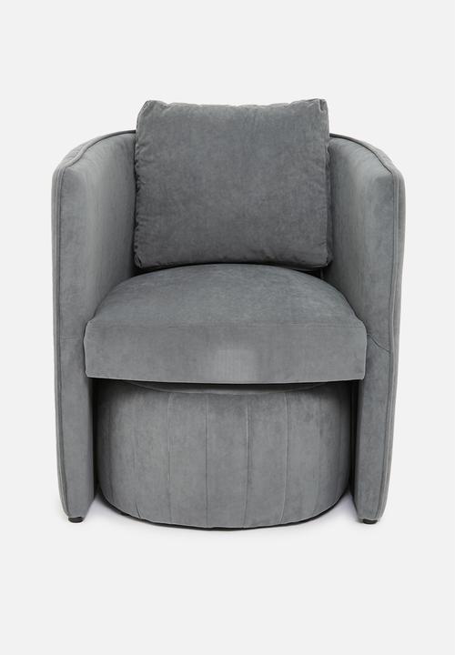 Sixth Floor - Tristan occasional and foot stool - grey