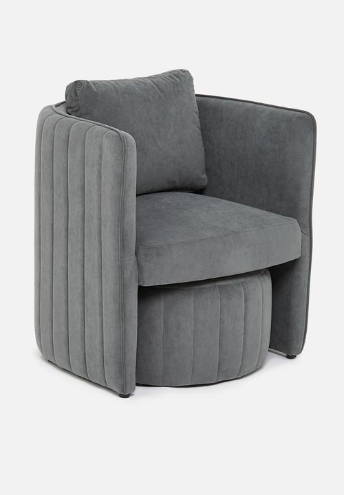 Sixth Floor - Tristan occasional and foot stool - grey