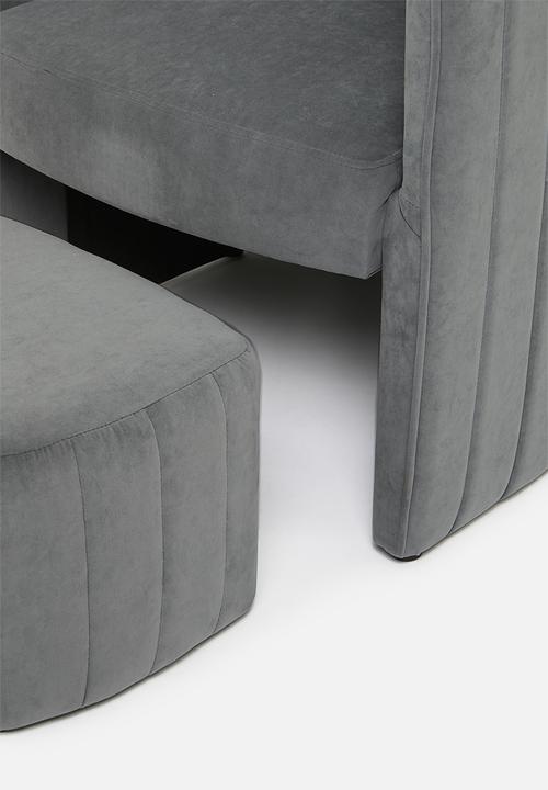 Sixth Floor - Tristan occasional and foot stool - grey