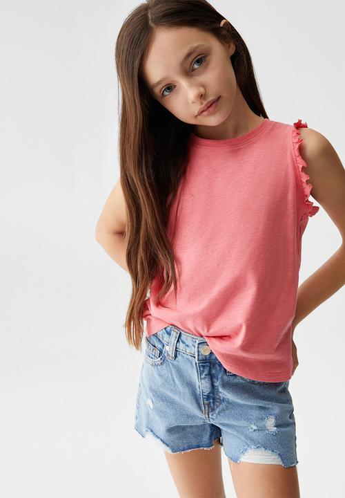 MANGO - T-shirt bandini - rosa