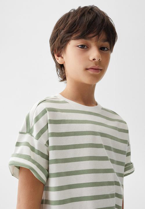 MANGO - T-shirt tim - verde pastel