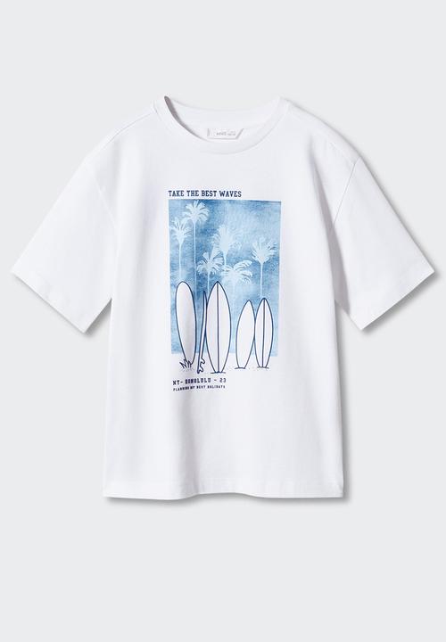 MANGO - T-shirt honolulu - offwhite