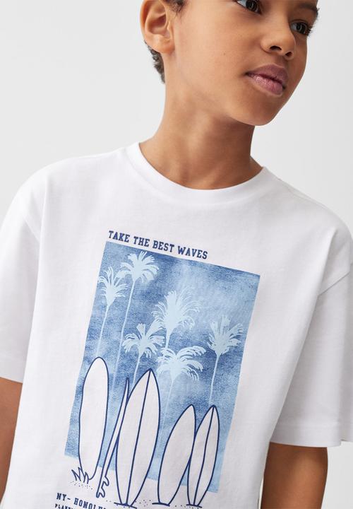 MANGO - T-shirt honolulu - offwhite